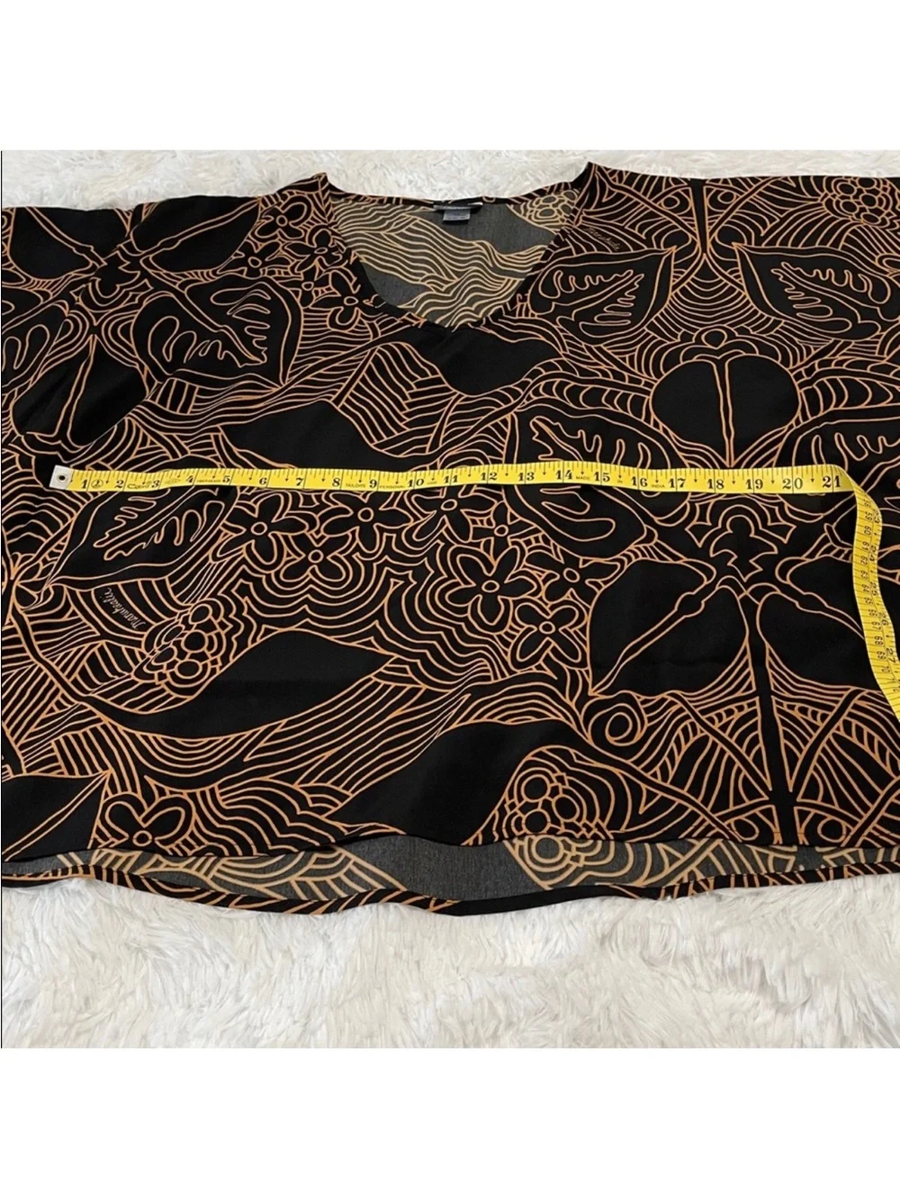 Manuhealii Black and Goldenrod Caftan Top XS-S